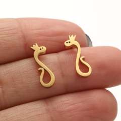 Hiphop cute birds deer animal cheap price stainless steel studs earrings