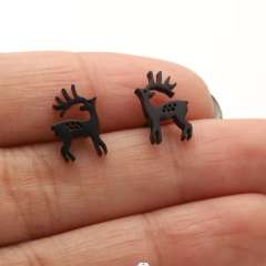 Hiphop cute birds deer animal cheap price stainless steel studs earrings