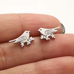 Hiphop cute birds deer animal cheap price stainless steel studs earrings