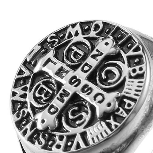 Vintage baroque trend stainless steel signt ring for men