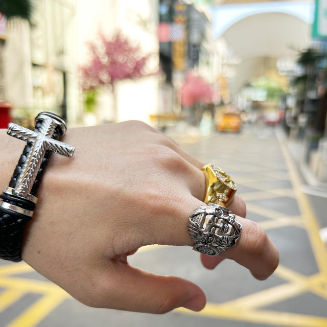 Hiphop the Buddha stainless steel rings