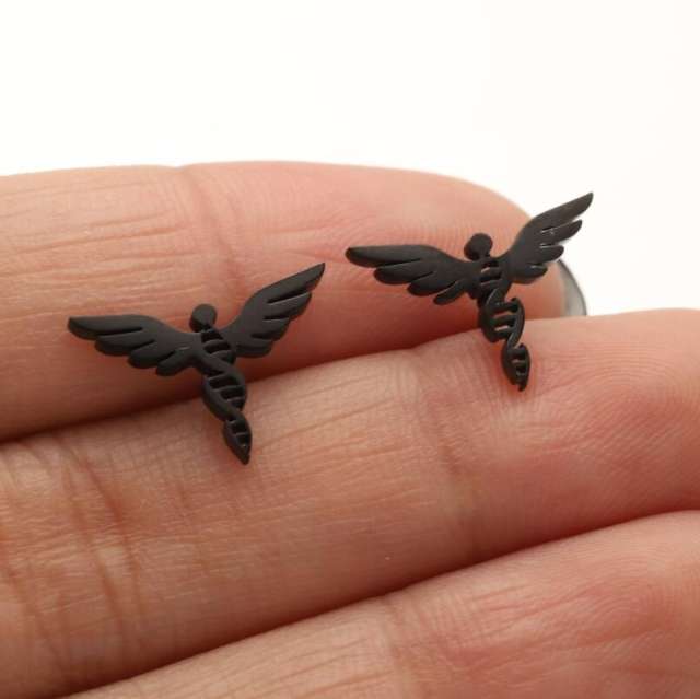 Hiphop cute birds deer animal cheap price stainless steel studs earrings