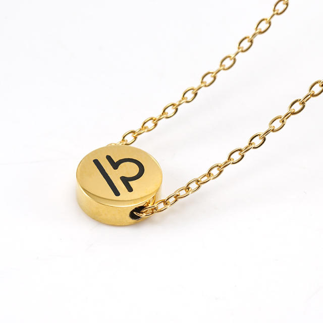 Dainty stainless steel zodiac pendant necklace