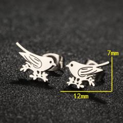 Hiphop cute birds deer animal cheap price stainless steel studs earrings
