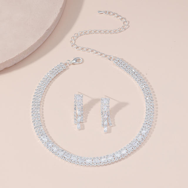 Luxury diamond choker earrings set
