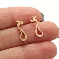 Hiphop cute birds deer animal cheap price stainless steel studs earrings
