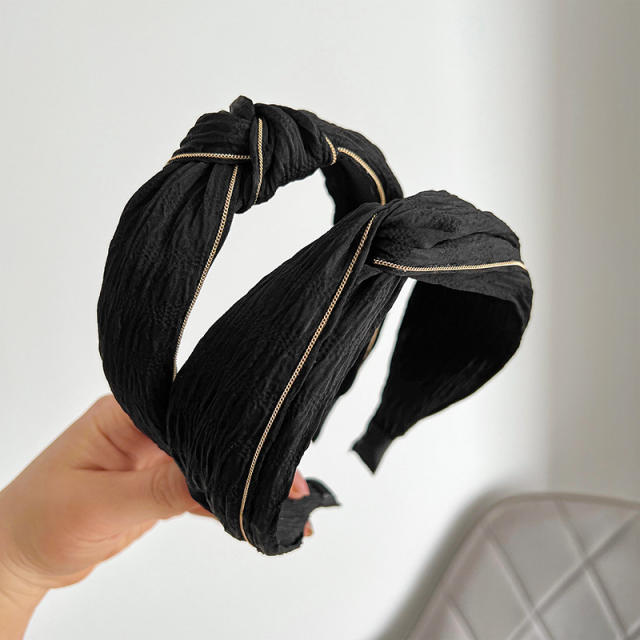 Korean fashion easy match plain color knotted headband