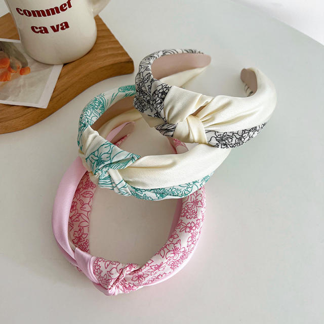 Korean fashion patterned knotted headband