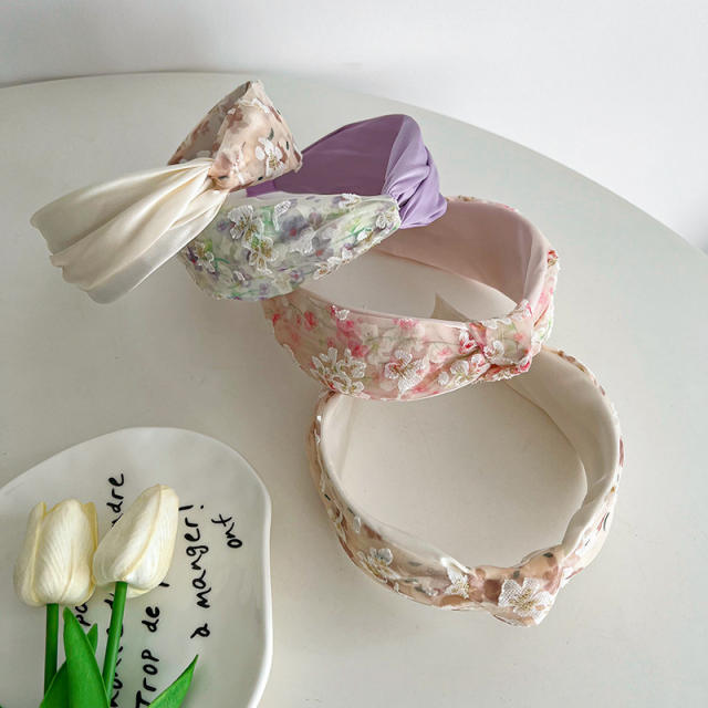 Korean fashion floral knotted headband