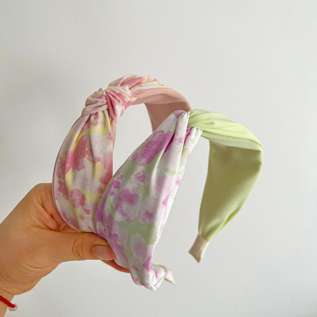 Korean fashion sweet floral pattern knotted headband