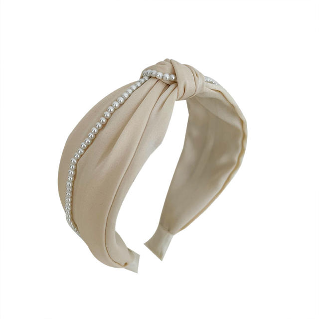 Korean fashion pearl bead chain knotted headband