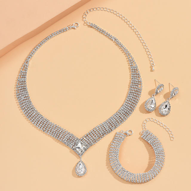 Chic design diamond necklace set for bridal