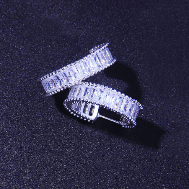 Delicate diamond hoop earrings