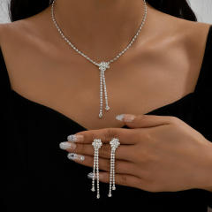 Chic tassel diamond necklace set