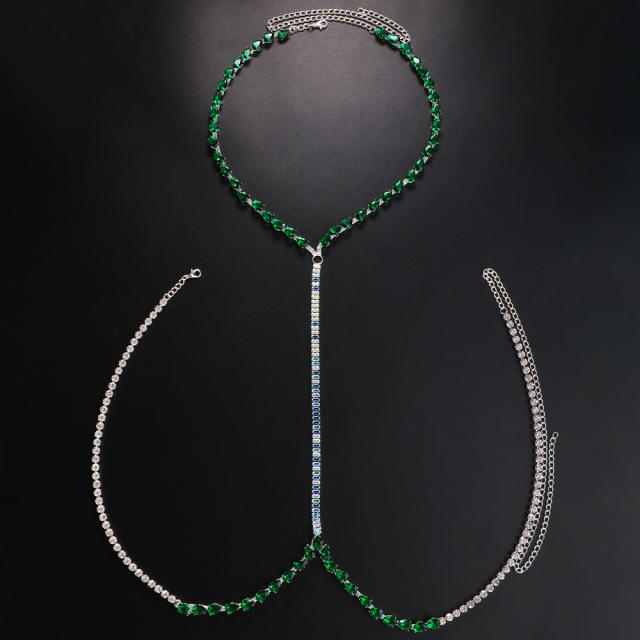 Sexy green color diamond bodychain