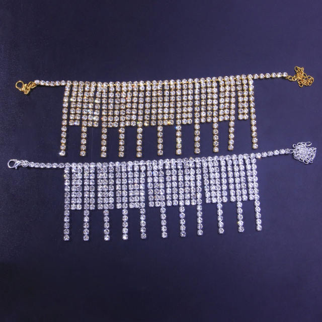 Hot sale delicate diamond tassel anklet