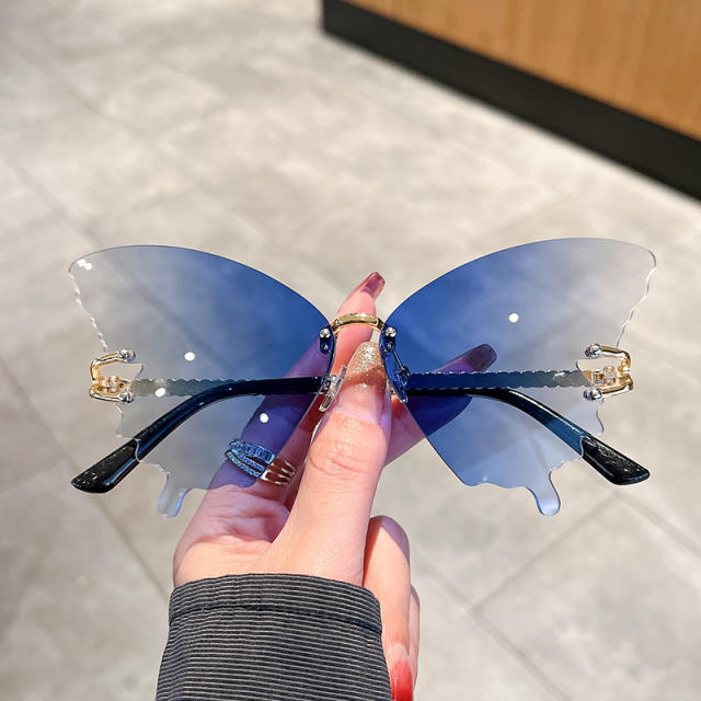 Personality butterfly shape rimless glasses