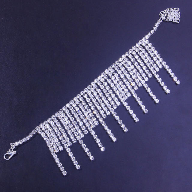 Hot sale delicate diamond tassel anklet