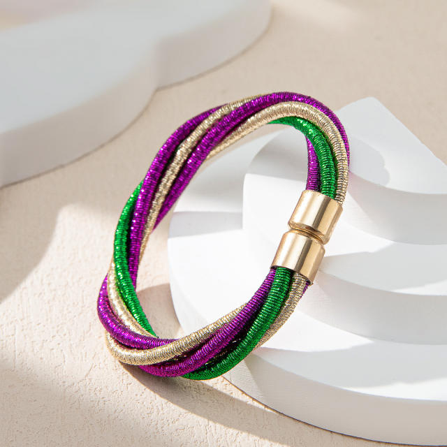 Carnival three color twisted line Magnetic attraction bangle