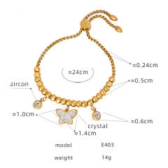 Hiphop diamond heart bead evil eye hasma hand charm stainless steel bracelet
