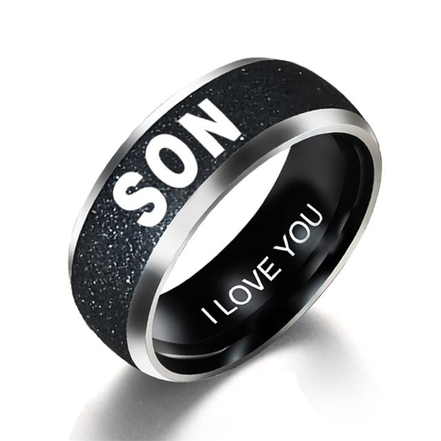 Family DAD MOM SON DAUGHTER stainless steel rings band