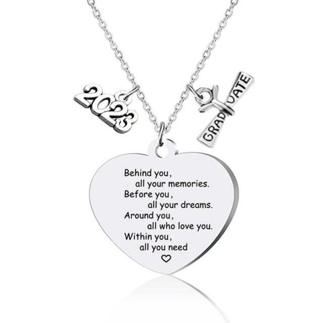 2023 graduation season gift stainless steel necklace