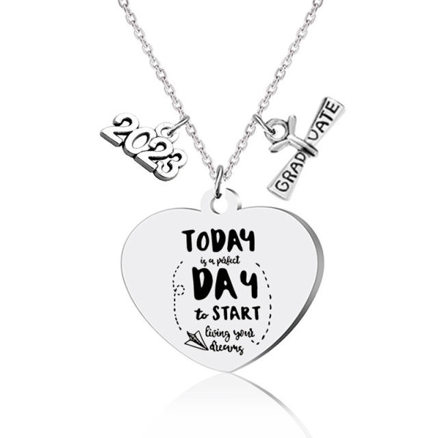 2023 graduation season gift stainless steel necklace