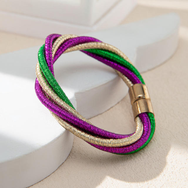 Carnival three color twisted line Magnetic attraction bangle
