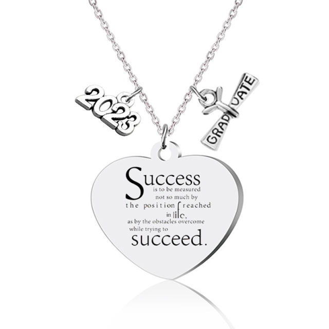 2023 graduation season gift stainless steel necklace