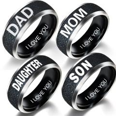 Family DAD MOM SON DAUGHTER stainless steel rings band