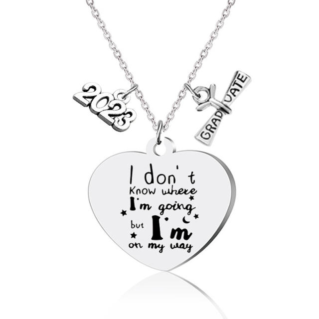 2023 graduation season gift stainless steel necklace