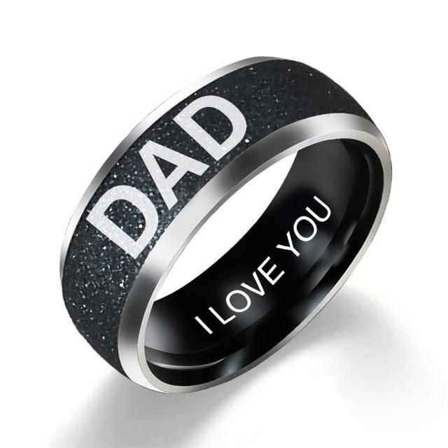 Family DAD MOM SON DAUGHTER stainless steel rings band