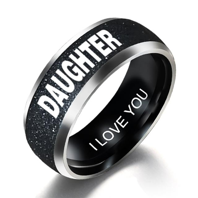 Family DAD MOM SON DAUGHTER stainless steel rings band