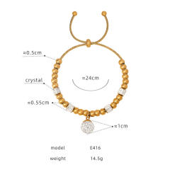 Hiphop diamond heart bead evil eye hasma hand charm stainless steel bracelet