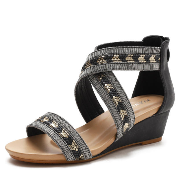 Vintage wedge gladiator sandals for summer