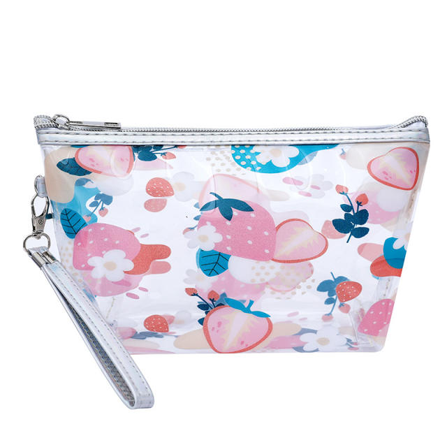 INS trend color printing butterfly clear cosmetic bag wash bag