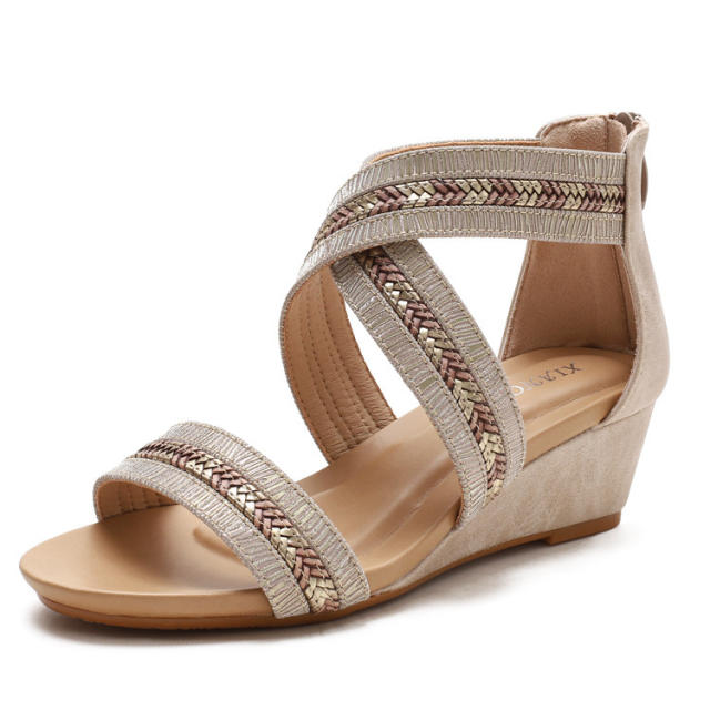 Vintage wedge gladiator sandals for summer