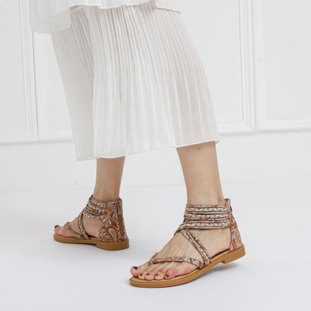 Boho beach trend flat gladiator sandals