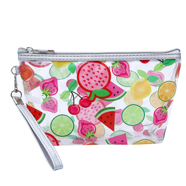 INS trend color printing butterfly clear cosmetic bag wash bag