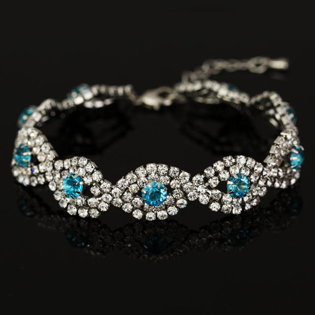 Hot sale color diamond evil eye bracelet