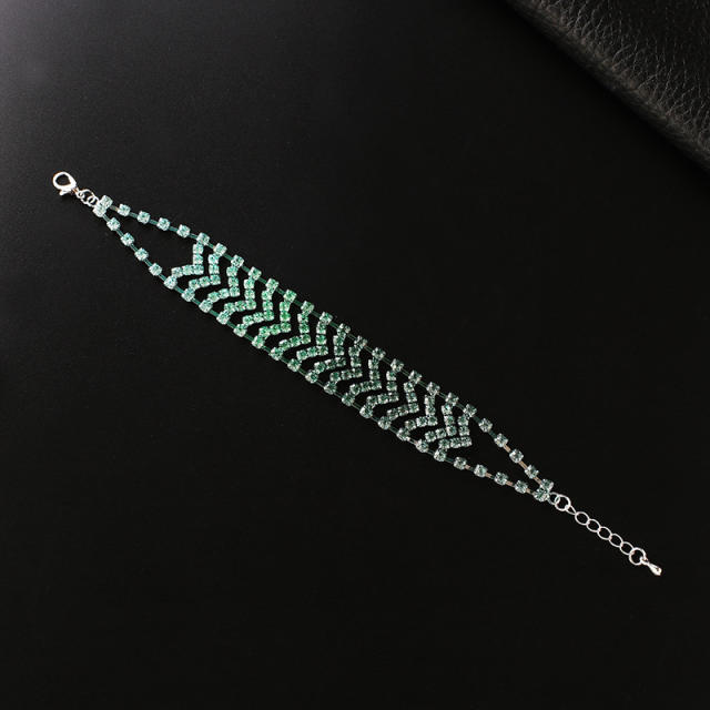 Delicate color rhinestone Gradient diamond bracelet