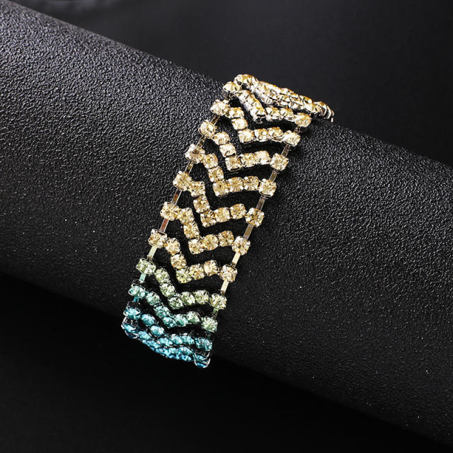 Delicate color rhinestone Gradient diamond bracelet
