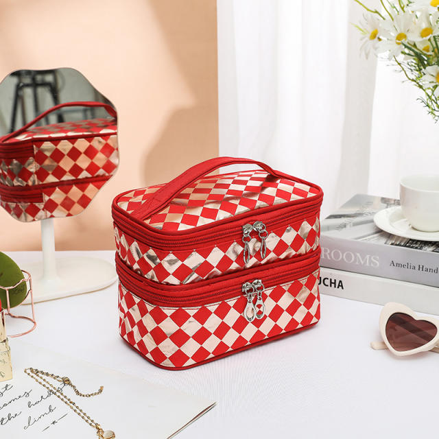 Hot sale two layer large travel wash bag cosmetic bag