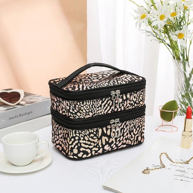 Hot sale two layer large travel wash bag cosmetic bag