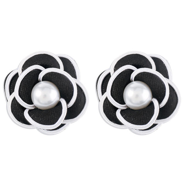 Elegant camellia flower studs earrings