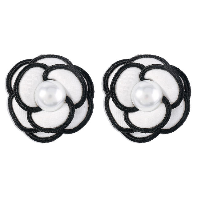 Elegant camellia flower studs earrings