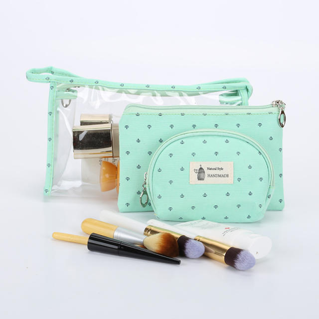 Hot sale 3pcs PVC travel wash bag cosmetic bag