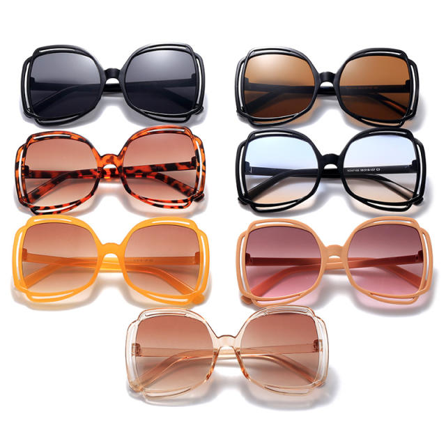 Cheap price large size square shape women sunglasses