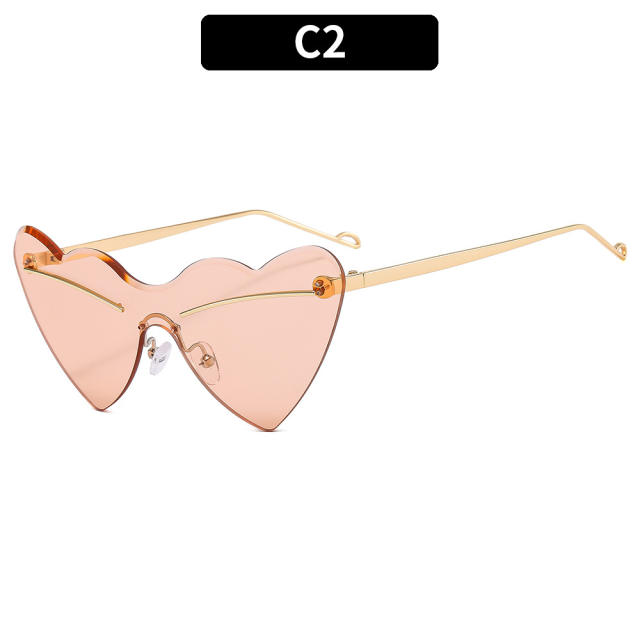 Unique heart shape rimless sunglasses unix