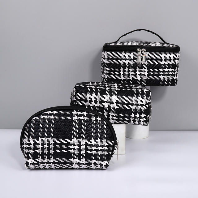 Concise black color series wash bag cosmetic bag